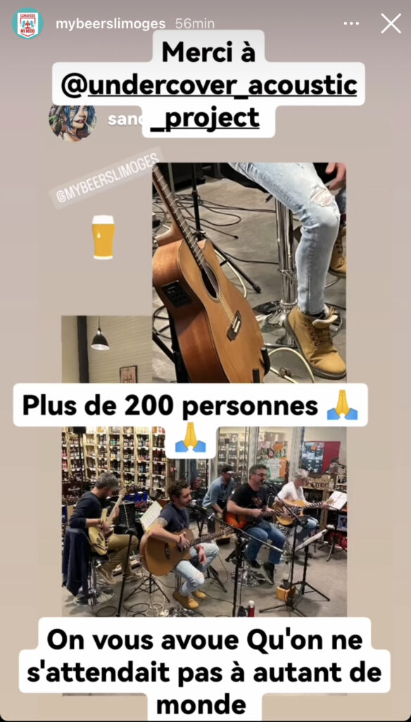 Publication instagram de MyBeers Limoges, plus de 200 personnes !